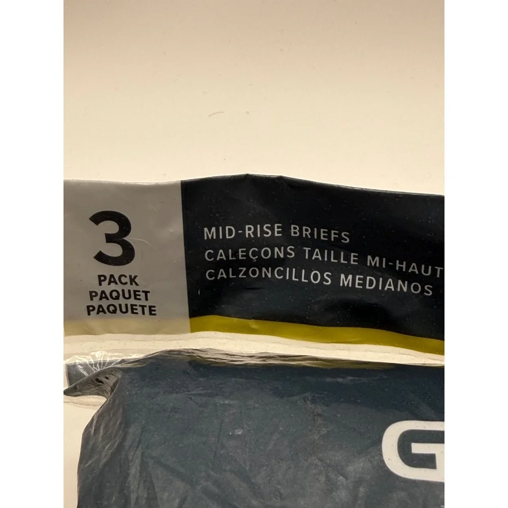 Gildan Mens Cotton Mid-Rise Briefs 3 Pack 3XL 48-50 Black Grey White G1101OPP